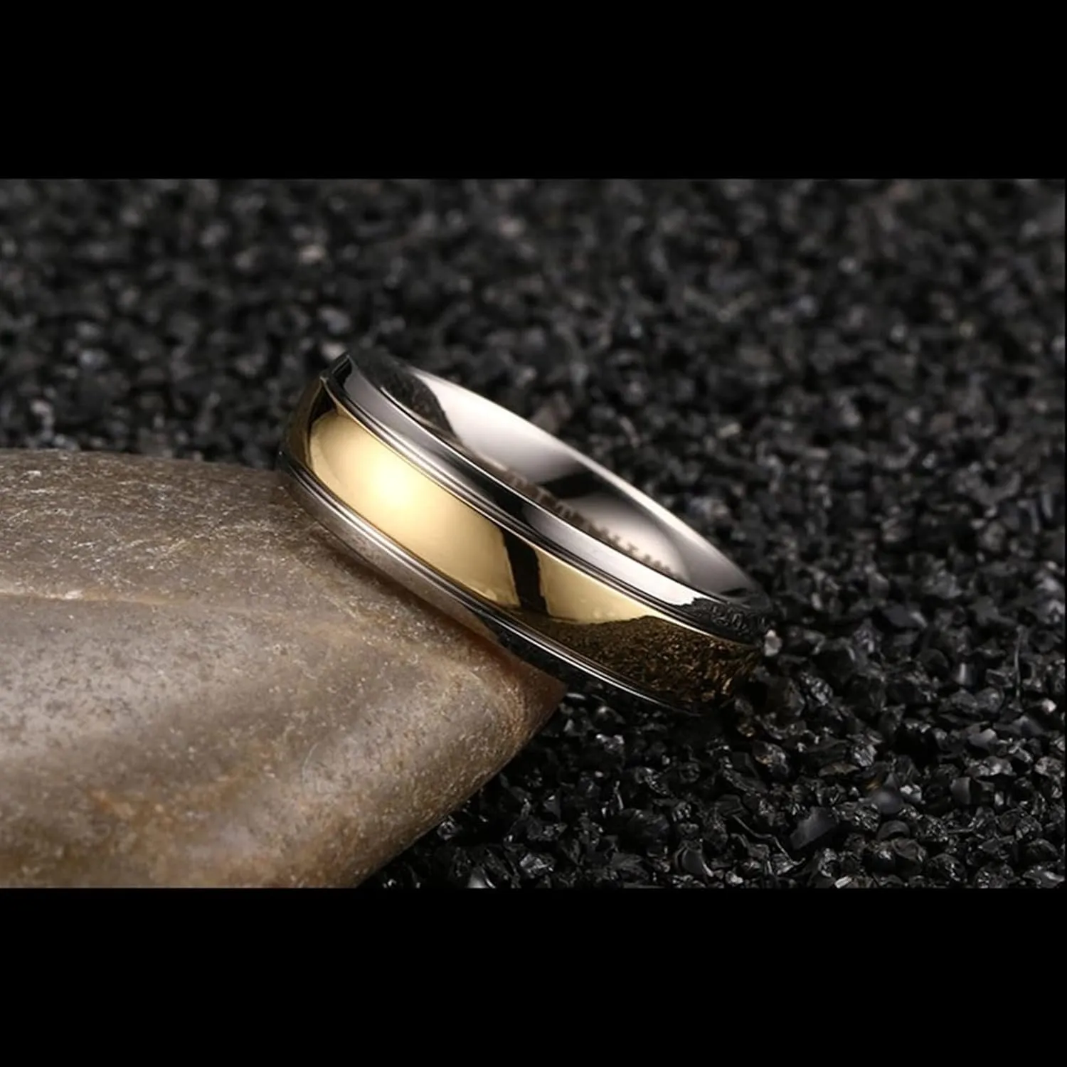 Wedding Band Sets for Couples Titanium, Matching Engagement Rings for Couples Personalized Silver Gold Ring 6MM Size 6-12