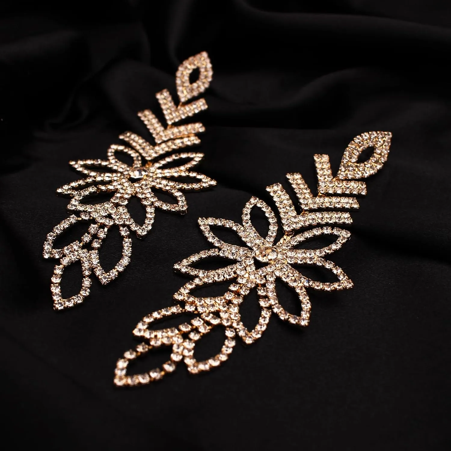 Wedding Sparkly Austrian Crystal Rhinestone Drop Dangle Earrings for Women Prom Party Bidal