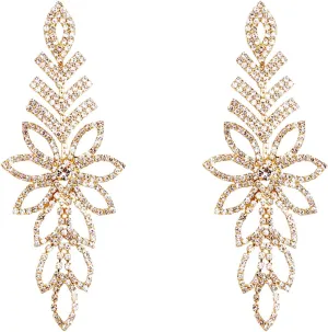 Wedding Sparkly Austrian Crystal Rhinestone Drop Dangle Earrings for Women Prom Party Bidal