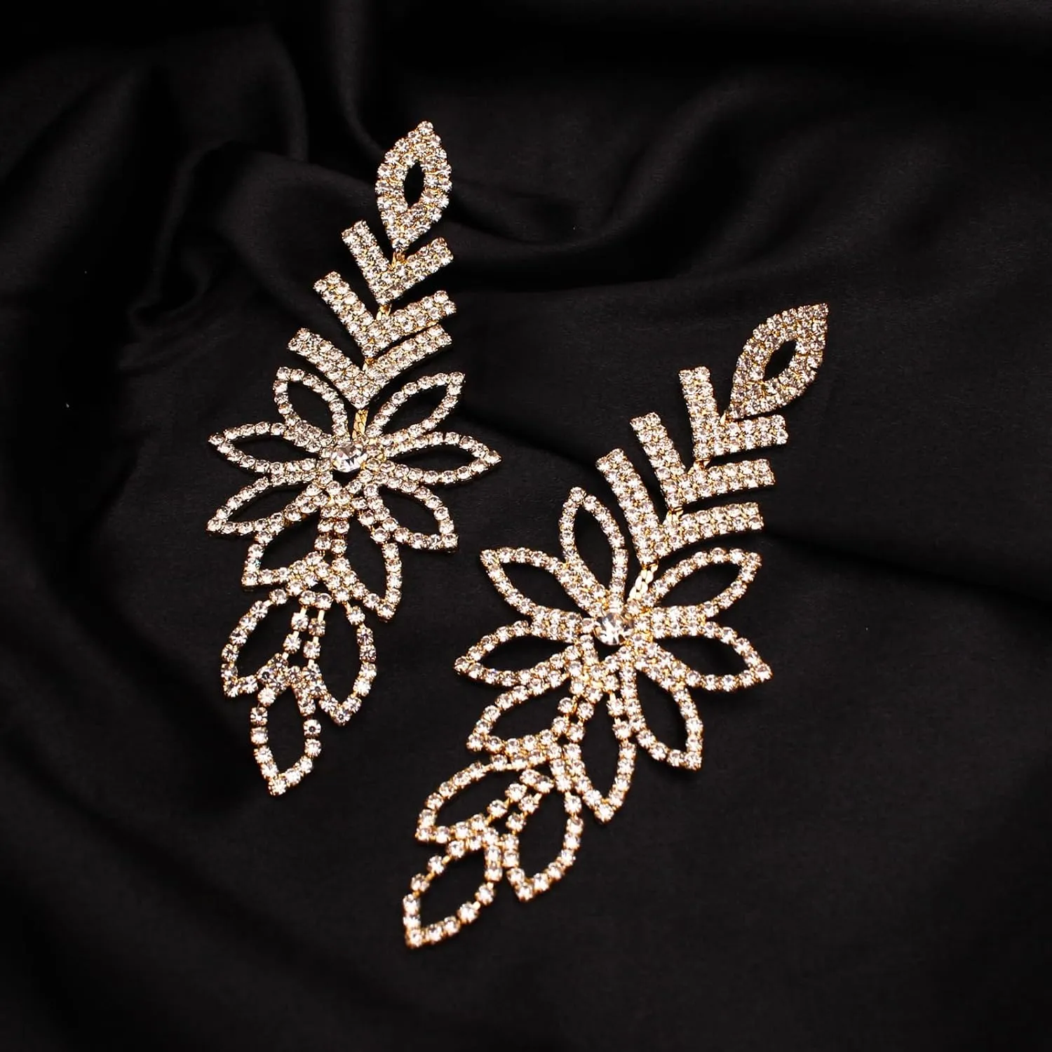 Wedding Sparkly Austrian Crystal Rhinestone Drop Dangle Earrings for Women Prom Party Bidal