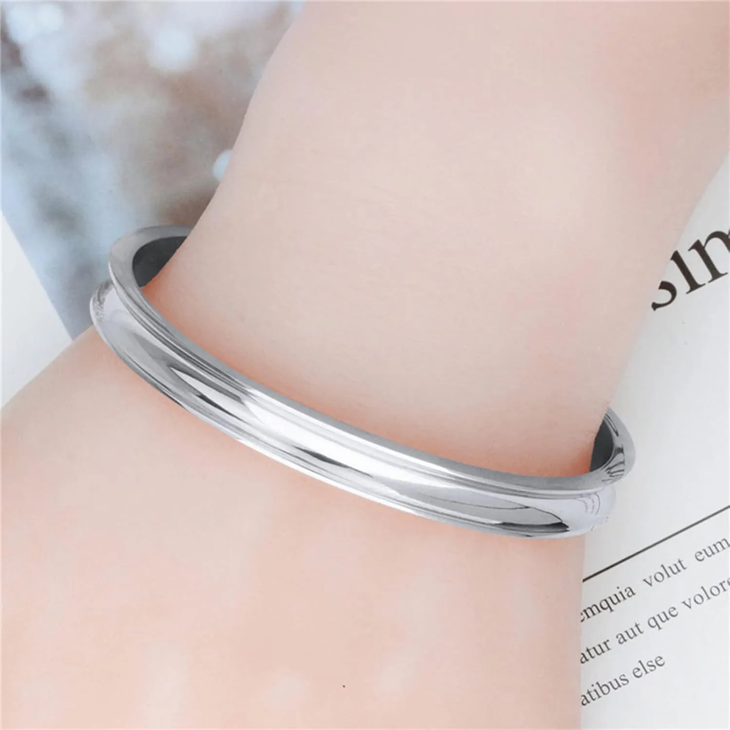 Womens Inspirational Cuff Bracelets, Stainless Steel Bangle Bracelet, Inspire Jewelry Gift for Her Birthday Graduation Back to School BBF Bracelet