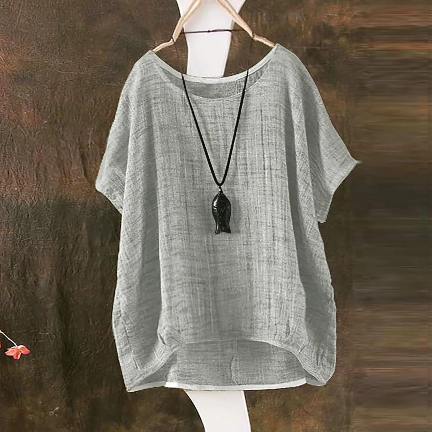 Womens Linen Tops V Neck Beach Cotton Top Cotton Womens Short Sleeve Shirts V Neck Collared Down Blouse Oversized