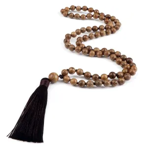 Wooden Beads Necklace Men Prayer Buddhist Rosary Tassel Charm Chain Necklace For Women Meditation Yoga Jewelry
