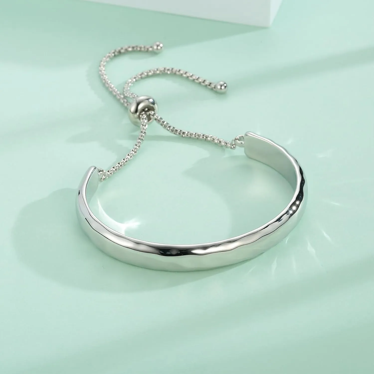 WOWORAMA Adjustable Slider Bracelets for Women Bar Friendship Bangle Bracelet for Women Gold/White Gold/Rose Gold Bolo Bracelet