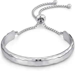 WOWORAMA Adjustable Slider Bracelets for Women Bar Friendship Bangle Bracelet for Women Gold/White Gold/Rose Gold Bolo Bracelet