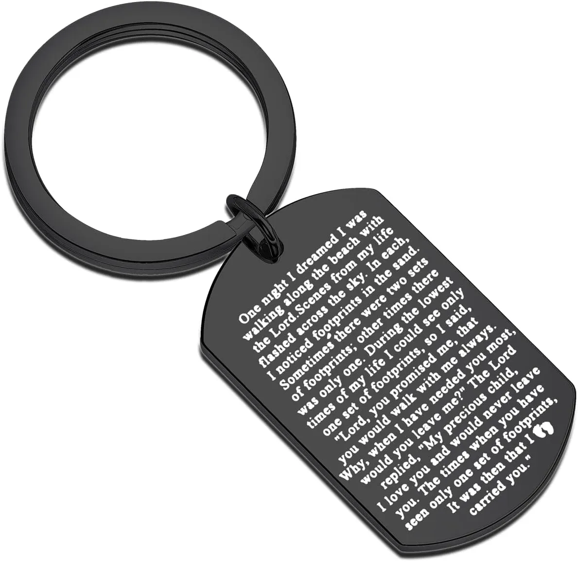 WSNANG Footprints Keychain Prayer Keychain Cross Pendant Necklace Religious Jewelry Christian Present