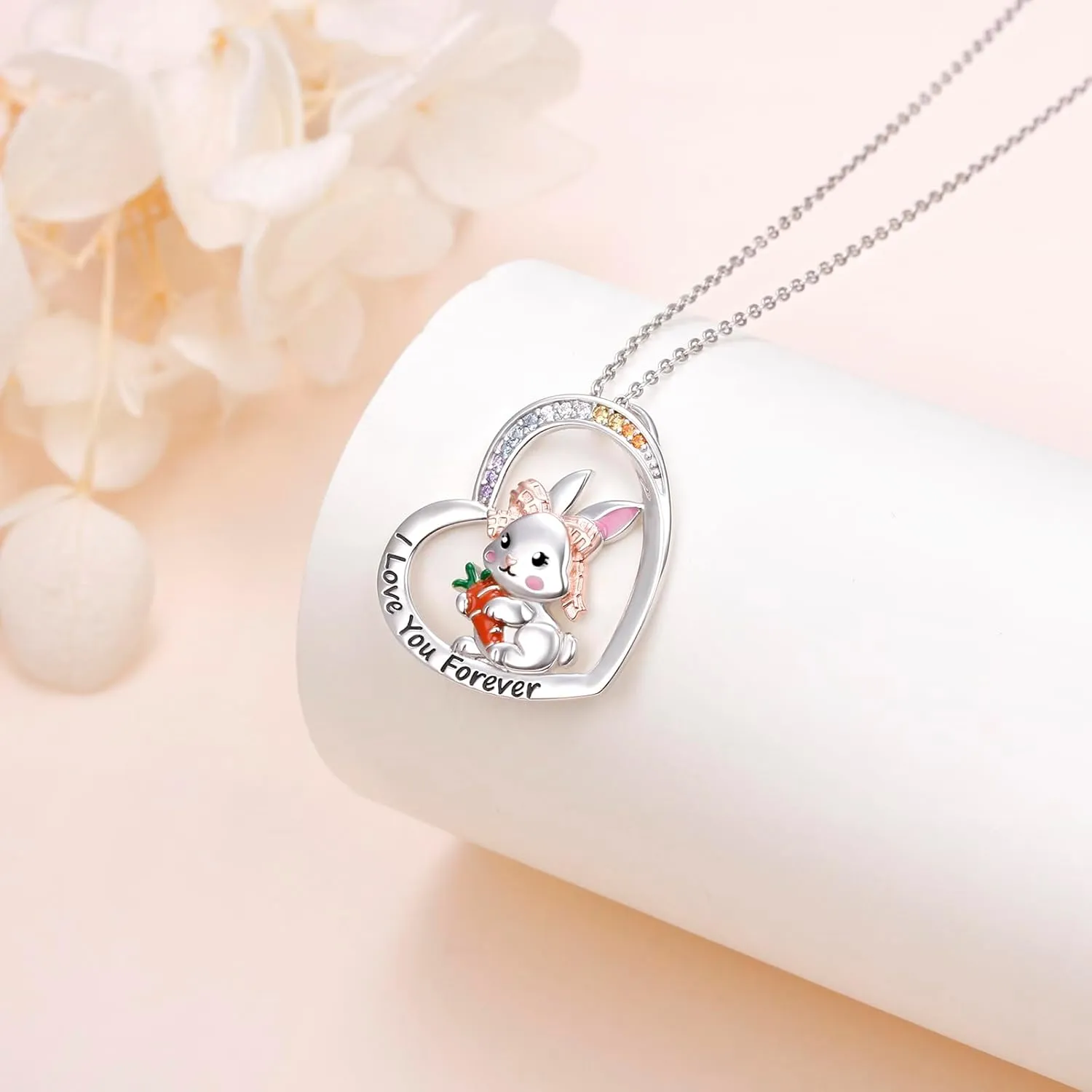 Yearace Animal Necklace for Women 925 Sterling Silver Cat Robin Bird Bunny Pendant Cute Animal Jewelry Gifts for Daughter Birthday Christmas Gift