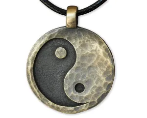 Yin Yang Necklace Ancient Pendant Jewelry - Yin and Yang Necklaces - Ying Yang Symbol - Yin Yang Necklace for Men Women - Yin Yang Gifts - Ying Yang Jewelry - Brass Necklace