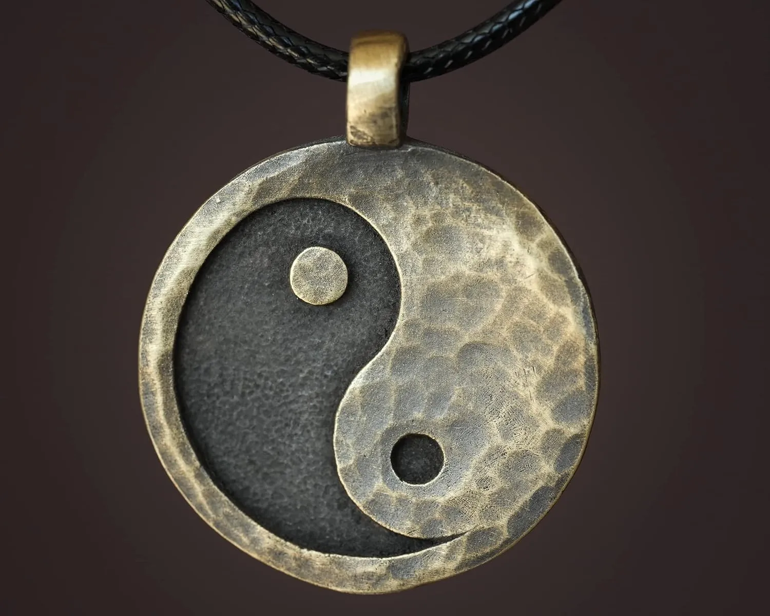 Yin Yang Necklace Ancient Pendant Jewelry - Yin and Yang Necklaces - Ying Yang Symbol - Yin Yang Necklace for Men Women - Yin Yang Gifts - Ying Yang Jewelry - Brass Necklace