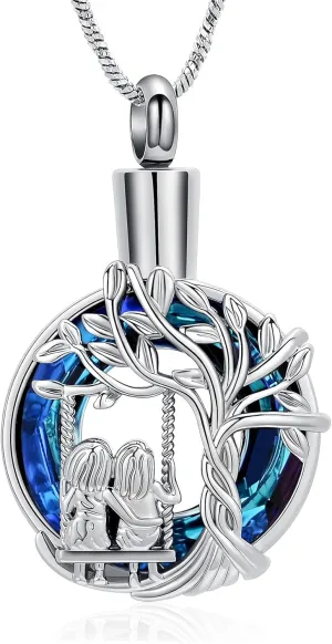 Yinplsmemory Cremation Jewelry for Ashes for Sister Tree of Life Urn Necklace for Ashes for Women Ashes Keepsake Jewelry