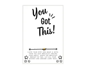 You Got This! Wish Bracelet, Inspirational Gift, Life Quote, Friendship Bracelet, Friend Gift, Motivational Quote Saying, Encouraging Words, Support Wish Gift, Personalize Card